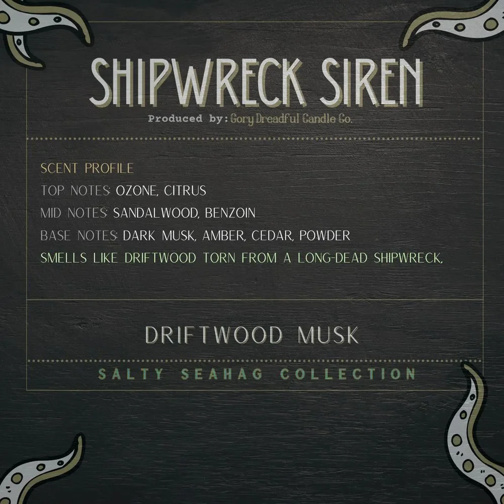 Shipwreck Siren Wax Melt Brittle - Cedar Amber Driftwood Musk Scent